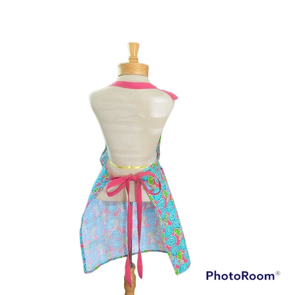 Simply Southern Bib Apron Tie back adjustable at neck Pink Blue Green Seashell - Picture 2 of 9
